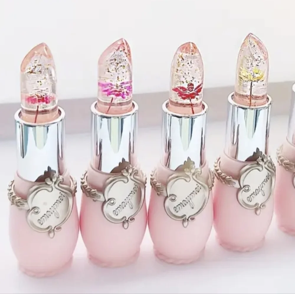 Pink Flower 1 Color Changing Transparent Jelly  Lipstick New in Box Giftable